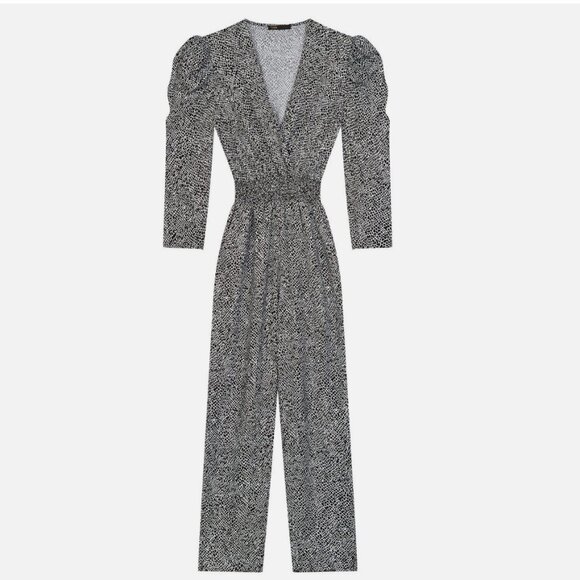 Maje Womens Pomela Animal Print Jumpsuit Size 4 - Picture 3 of 10